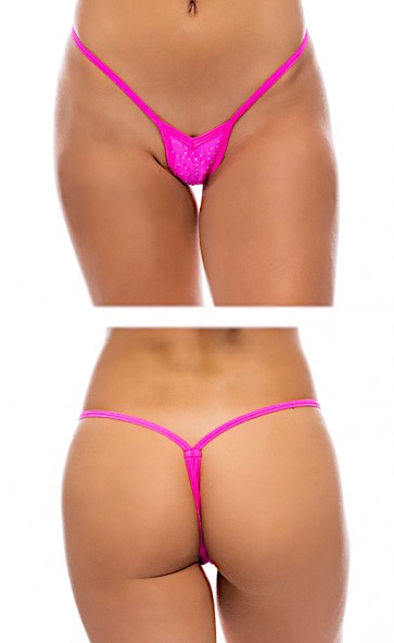 V Front Thong with Rhinestones 