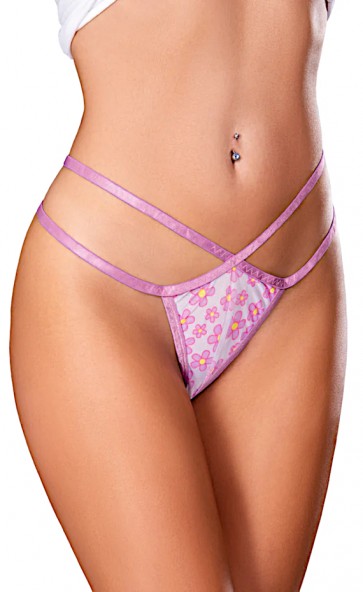 Glow Blacklight Daisy Crotchless Thong 