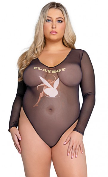 Playboy Cover Girl Mesh Teddy Plus Size 