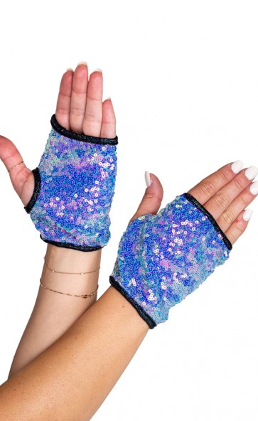 Open Finger Sequin Gloves 