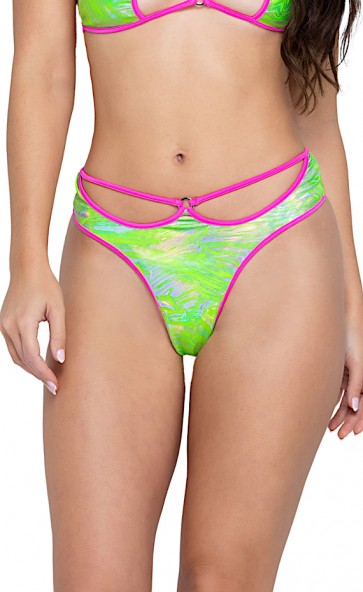 Two Tone Cut Out Dance Thong  