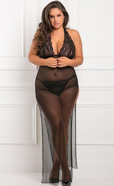 All Out There Sheer Gown Plus Size