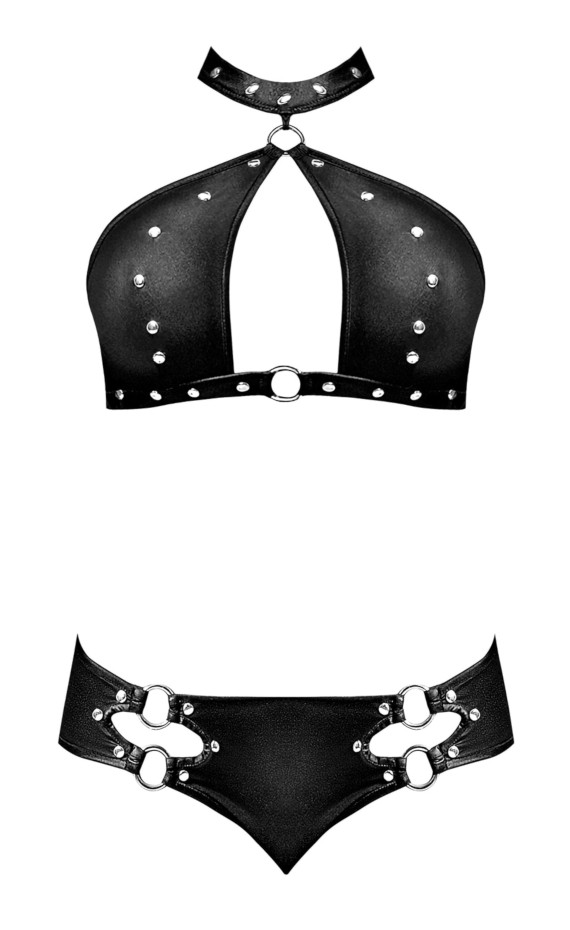 Lust Juno Choker Neck Top & Mini Short Fetish Magic Silk lingerie