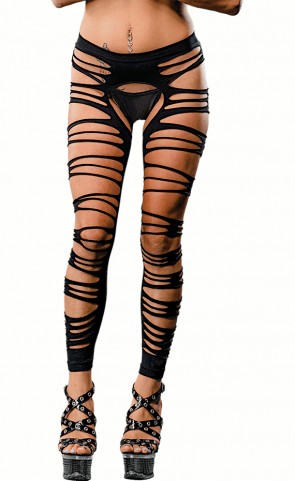 Two In One Naughty Girl Side Straps Leggings/Top   