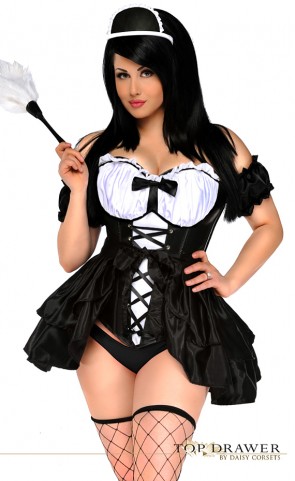 French Maid Corset Costume Plus Size