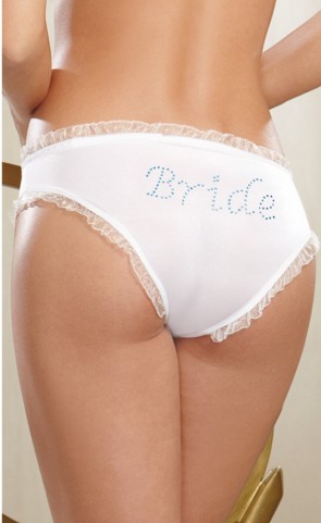 Bridal Low Rise Panty With Rhinestons