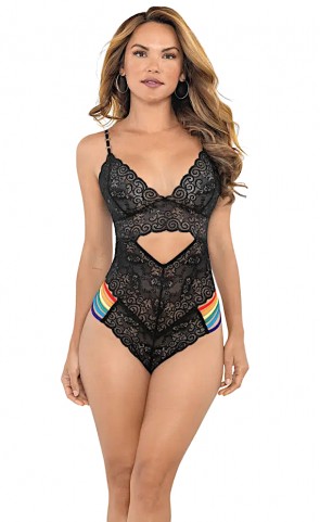 Pride Lace Teddy With Rainbow Straps