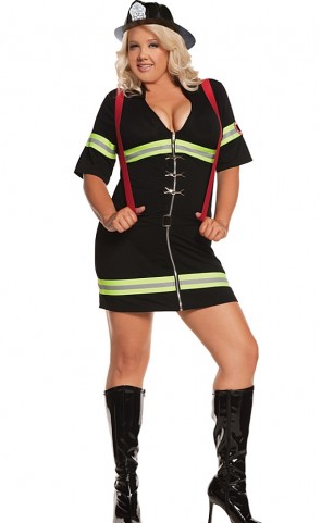 Ms. Blazin Hot Firefighter Costume Plus Size