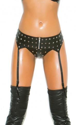 Leather Garterbelt With Studs Plus Size