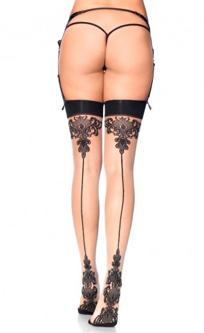 Baroque Backseam Nude Thigh Highs