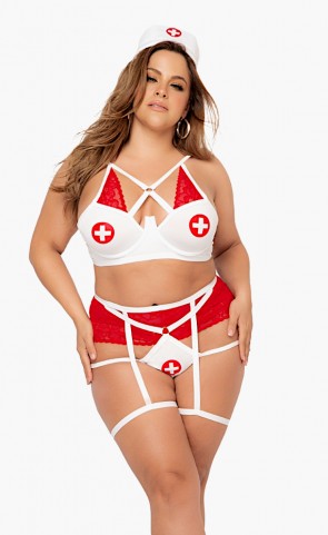 Sexy Nurse Lingerie Costume Plus Size