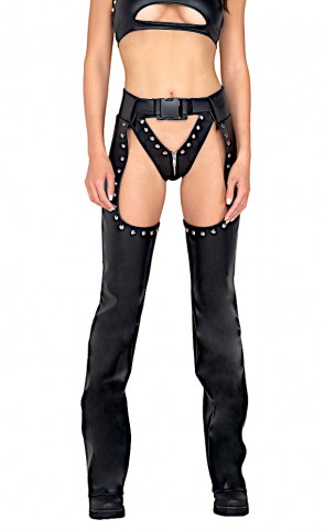 Studded Faux Leather Chaps
