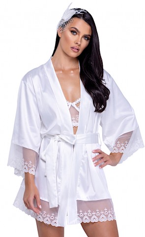 Forever Yours Satin Embroidered Robe 