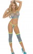 Diamond Net Cami, Thong And Thigh Warmers