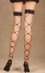 Footless Net Thigh Hi With Lace Trim
