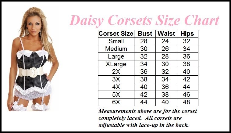 Daisy Corsets Size Chart (below)